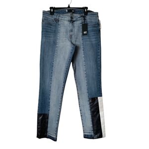 KUT From The Kloth Reese Straight Leg High Rise Medium Wash Blue Denim Jeans